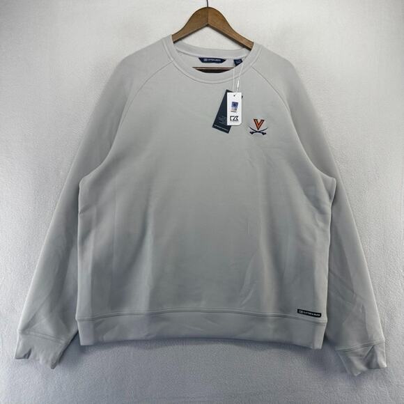 Virginia University Sweatshirt Men's XL Gray Embroidered Crewneck Cavaliers NEW - Picture 2 of 8